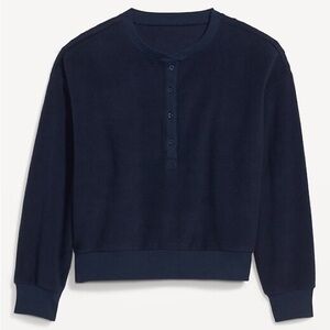 Microfleece Henley Lounge Sweatshirt